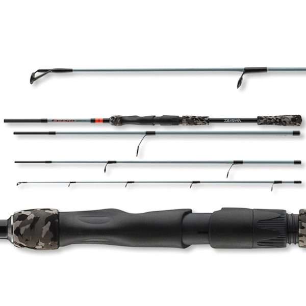 DAIWA Fuego Camo Travel Spin, 4 parts, Travel Spinning Fishing Rod 2.4m / 15g - 50g