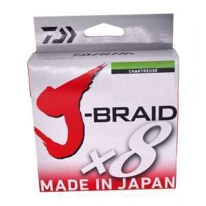 Daiwa J-Braid X8, chartreuse 150m, 300m, 1500m – round braided line 0,06mm – 150m, 4kg/9lbs