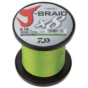 DAIWA J-Braid X8, 3000m, chartreuse, Braided Fishing Line 0.13mm / 8kg