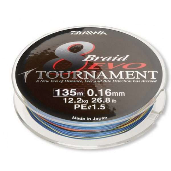 Daiwa Tournament 8 Braid Evo, multicolor, 300m, 1000m - round braided line 0,35mm - 300m, 36kg/79lbs