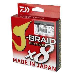 DAIWA J-Braid Grand X8, 270m, grey, Braided Fishing Line 0.16mm / 10kg