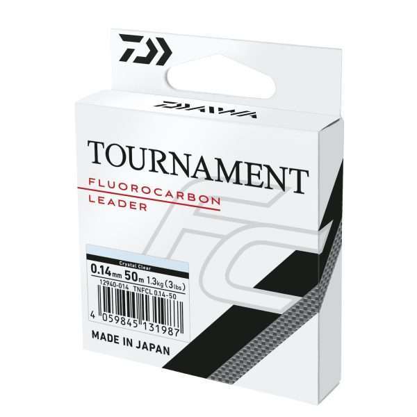 DAIWA Tournament Fluorocarbon Leader, 50m, transparent, Fishing Line Leader 0.35mm / 8.1kg