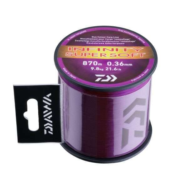 DAIWA Infinity Line Super Soft, purple, Monofilament Fishing Line 870m / 0.36mm / 9.8kg
