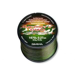 DAIWA Infinity Line Duo Camo, brown-green, Monofilament Carp Line 1210m / 0.31mm / 7.6kg