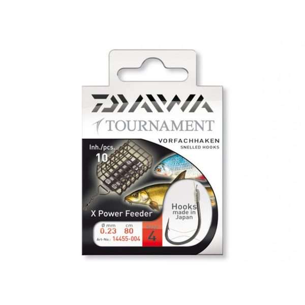 Daiwa Tournament Feeder hook, mounted, 10pcs. snelled hooks