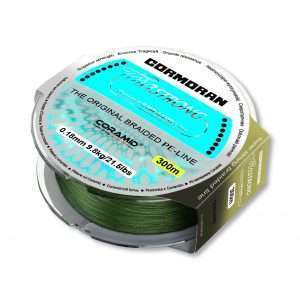 CORMORAN CORASTRONG BRAID, green, Coramid® Perforated Line 300m / 0.28mm / 18.2kg