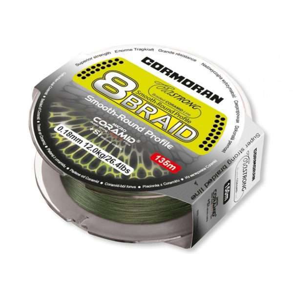 CORMORAN Corastrong 8-Braid, 300m, green, Braided fishing line 0.18mm / 13.2kg