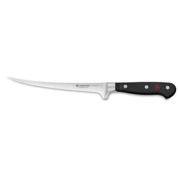 WÜSTHOF CLASSIC, Blade length: 18cm, black, Filleting knife, 60-4622