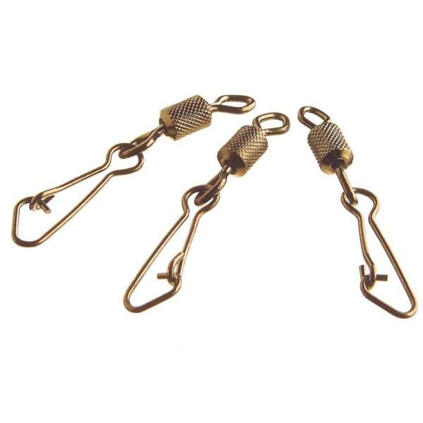 Cormoran Hooked Snap Swivel, Carabiner with swivel, burnished