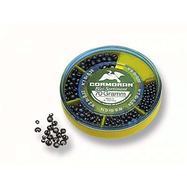 Cormoran Split Shot Assortment, 0.10g to 0.64g, 70g