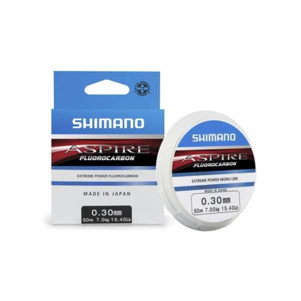 Shimano Aspire Fluorocarbon, 50m, transparent, monofilament fishing line