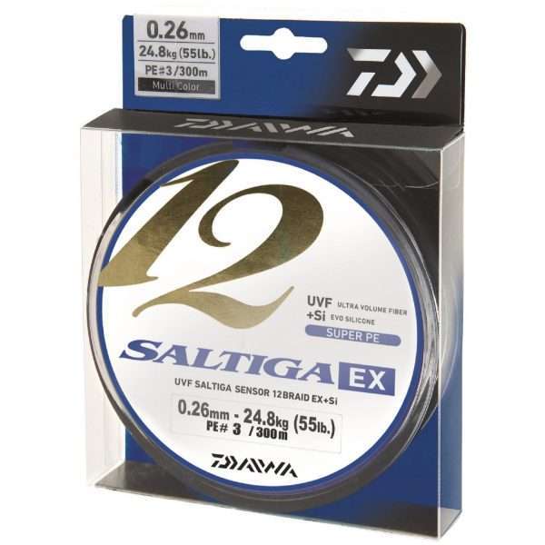 DAIWA SALTIGA 12 BRAID EX+SI, multicolor, Round braided line 600m / 0.14mm / 12.2kg