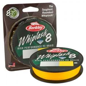 BERKLEY Whiplash Carrier 8, yellow, braided fishing line 0.06mm / 10.7kg / 23.59lbs