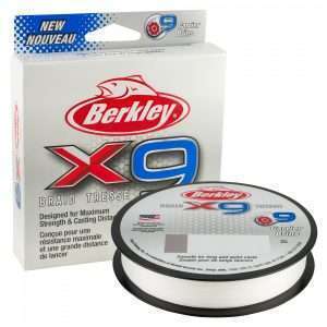 BERKLEY x9 Braid, 150m, 0,3mm, 31.5 – 69,45lbs, transparent, braided fishing line, 1486889