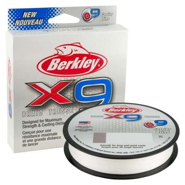 BERKLEY x9 Braid, 270m, 0,4mm, 45.6 - 100,53lbs, transparent, braided fishing line, 1486903