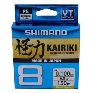 Shimano Kairiki 8, 150m, Mantis Green, 8 times braided fishing line 0.06mm / 5.3kg / 11.7lbs