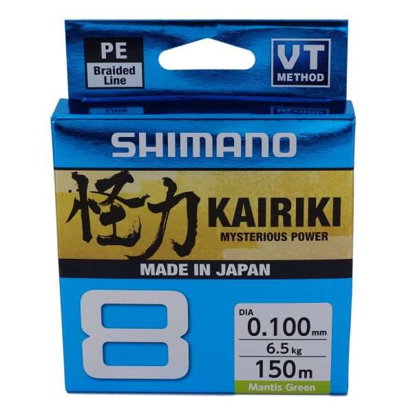 Shimano Kairiki 8, 150m, Mantis Green, 8 times braided fishing line 0.06mm / 5.3kg / 11.7lbs