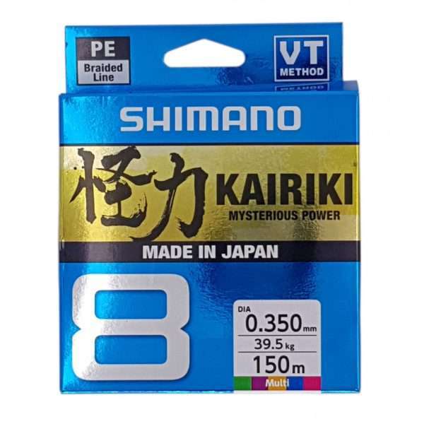SHIMANO Kairiki 8, 150m, multicolor, Braided Fishing Line 0.28mm / 29.3kg / 64.6lbs