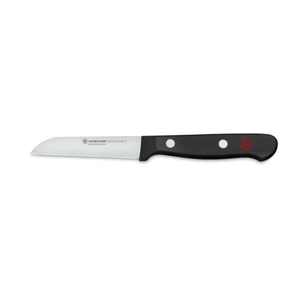 WÜSTHOF Gourmet, black-silver, Vegetable Paring Knife 8cm / Flat Blade