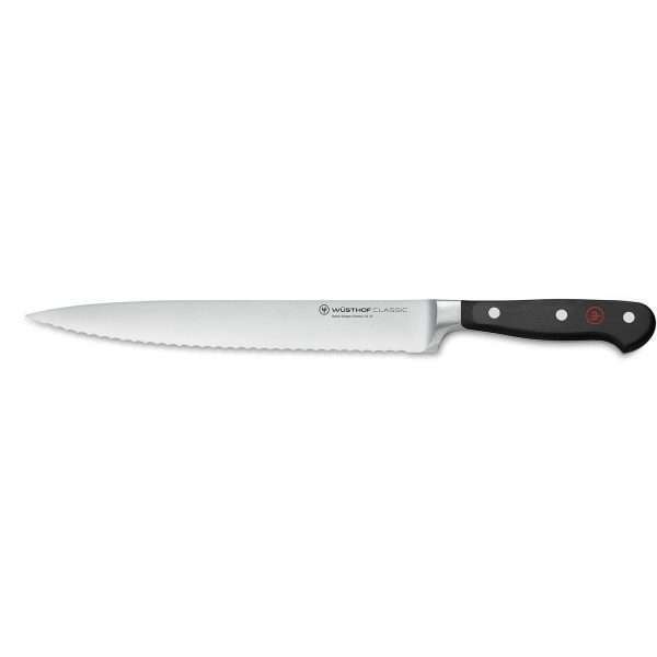 WÜSTHOF Classic, Blade length: 23cm, black, Carving Knife, Serrated, 60-1040100923