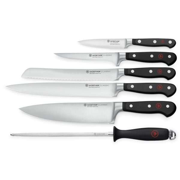 WÜSTHOF CLASSIC Knife set, 6 pieces, Blade length: 38cm, Set of Knives, 60-1120160602