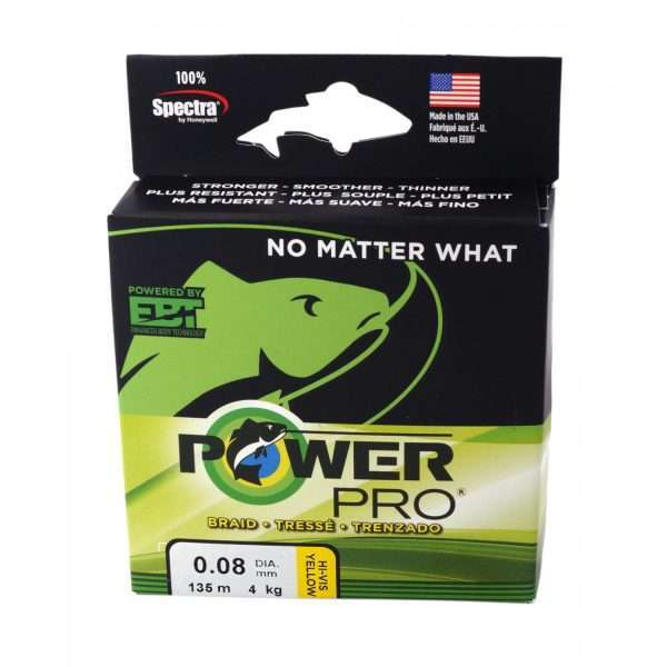 POWERPRO Classic, 135m, 0,08mm, 4kg - 9lbs, yellow, Braided Fishing Line, PPBI13508Y