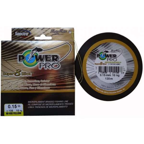 POWERPRO Super 8 Slick, 275m, Braided Fishing Line gelb / 0.32mm / 24kg / 52.91lbs