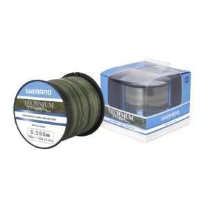 SHIMANO Technium Tribal, camouflage-green, Monofilament Fishing Line 1100m / 0.3mm / 8.5kg / 18.74lbs